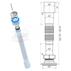 Гофросифон 11/4*40/50 подовжений 1500мм ANIPlast