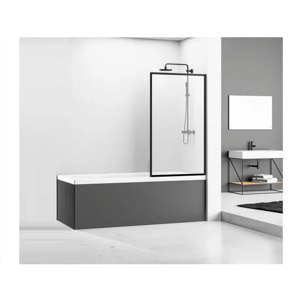 Шторка для ванни REA LAGOS FIX BLACK 70*140 постійна