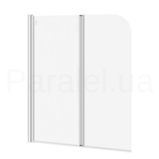 Шторка для ванни скляна Cersanit Easy New 140×115, дві стулки, хромований профіль, скло 5 мм
