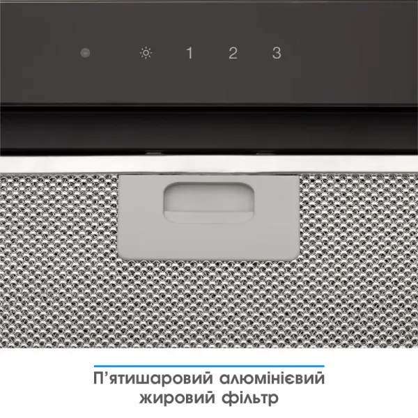 Витяжка кухонна ELEYUS INTEGRA 800 LED 70 BL (чорна, вбудована)