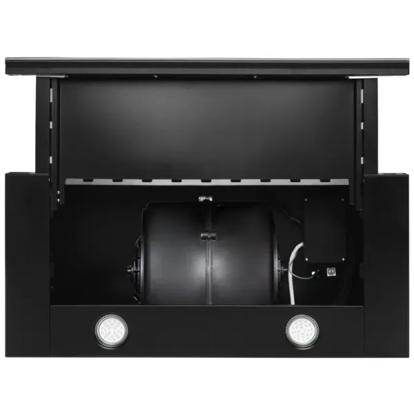 Витяжка кухонна ELEYUS STORM G 1200 LED SMD 60 BL (чорна, телескопічна)