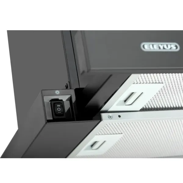 Витяжка кухонна ELEYUS STORM G 1200 LED SMD 60 BL (чорна, телескопічна)