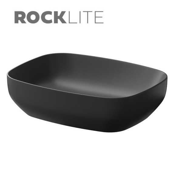 Умивальник на стільницю прямокутний Larga 50х38 см антрацит матовий