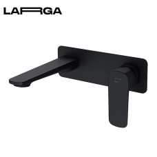 Змішувач для умивальника LARGA з коробкою прихованого монтажу чорний