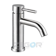 Змішувач Zegor нержавійка для умивальника (ручка зверху) SAP1-B090