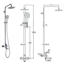 Душова стійка Zegor LOB16-A128