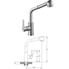 Змішувач Zegor нержавійки для мийки з витяжним виливом SAP4-E090