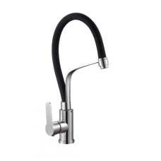 Змішувач Zegor нержавійка для мийки з гнучким гусаком SAP4-D090