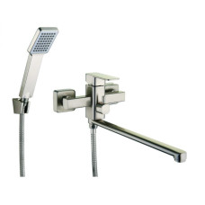 Змішувач Zegor однорукий для ванни довгий носик LEB7-B123KH/Сатин