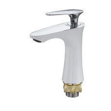 Змішувач Zegor умивальника SAT1-A010PW/білий+хром