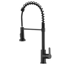 Змішувач Zegor нержавійка для мийки SAP4-G097KB/чорний