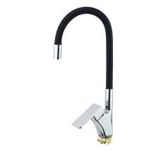 Змішувач для мийки гнучкий гусак LEB4-F123KB/чорий