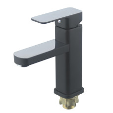 Змішувач Zegor для умивальника LEB1-A123CB/Чорний + Хром