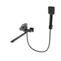 Змішувач TROYA на ванну довгий носик / латунь, чорний