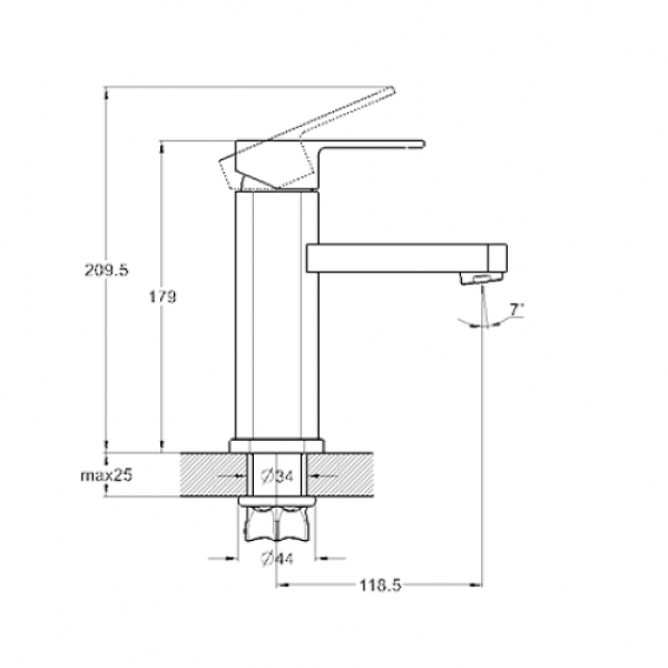 Змішувач Zegor умивальник LEB1-A123YG/матове золото