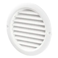 Решітка кругла "Домовент" 150 Д біла +москітна сітка