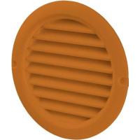 Решітка кругла "Домовент" 125 Д коричнева+москітна сітка