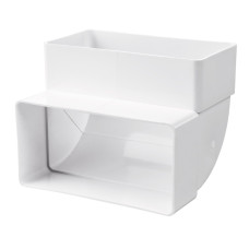 Коліно вертикальне 60х204мм. (пластикове,плоске)