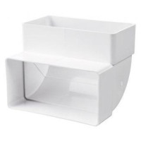 Коліно вертикальне 55x110мм. (пластикове,плоске)