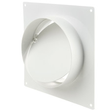 З'єднювач з пластиною стіновою Ø125 з клапаном (Ventika)