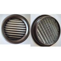 Решітка дверна "VENTS" 80мм коричнева + москітна сітка