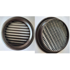 Решітка дверна "VENTS" 80мм коричнева + москітна сітка