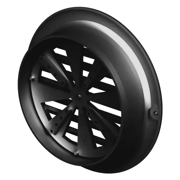 Решітка вентиляційна (VENTS) Ø100 чорна (з жалюзі)