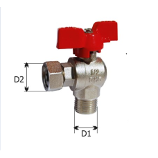 Кран кульов накидна гайка 3/4" КУТ для котлів