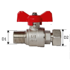Кран кульов накидна гайка 3/4" ПРЯМИЙ