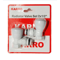 Комплект радіаторних кранів 1/2 /БІЛИЙ/Верх+Верх