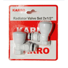 Комплект радіаторних кранів 1/2 /БІЛИЙ/Верх+Верх