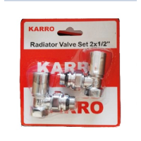 Комплект радіаторних кранів 1/2 /ХРОМ малий/Верх+Верх