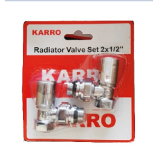 Комплект радіаторних кранів 1/2 /ХРОМ малий/Верх+Верх