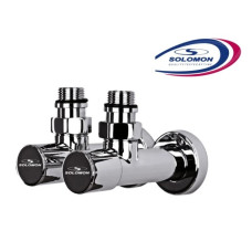 Набір вентильних кутових кранів з американкою 1/2/ХРОМ SOLOMON