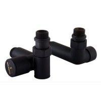 Набір вентильних кутових кранів з американкою 1/2/ЧОРНИЙ SOLOMON