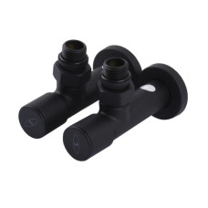 Набір вентильних кутових кранів з американкою 1/2/ЧОРНИЙ SOLOMON