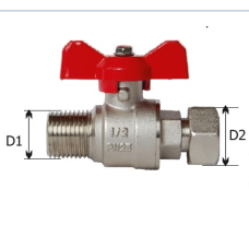 Кран кульов накидна гайка 1/2" ПРЯМИЙ