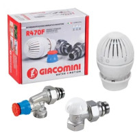 Комплект кутовий осьовий (2 крана+термоголовка)