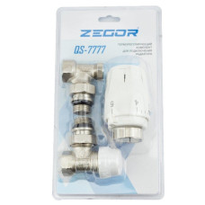 Комплект термостатичний радіаторний ZEGOR кутовий(верх+низ+термоголовка)