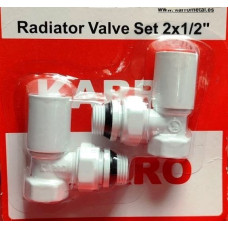 Комплект радіаторних кранів 1/2 /БІЛИЙ малий/Верх+Верх