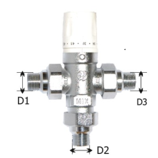 3-ходовий змішувальний термостатичний кран 1/2"