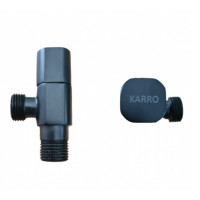 KARRO Кран кутовий 1/2"х3/4" ЧОРНИЙ
