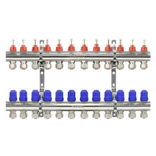 KARRO Колекторна група з витратомірами+євроконус 1"х3/4 /12 виходів