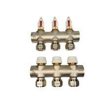 MAREK Колекторна група з витратомірами+євроконус 1"х3/4 /3 вихода