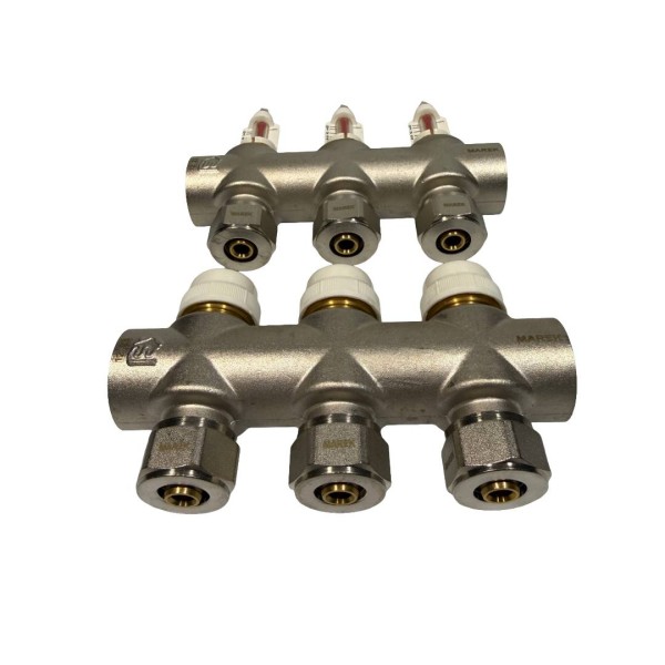MAREK Колекторна група з витратомірами+євроконус 1"х3/4 /3 вихода