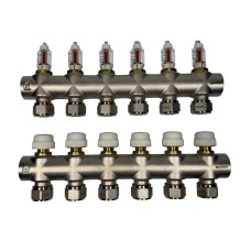 MAREK Колекторна група з витратомірами+євроконус 1"х3/4 /6 виходів