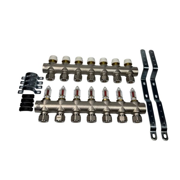 MAREK Колекторна група з витратомірами+євроконус 1"х3/4 /7 виходів