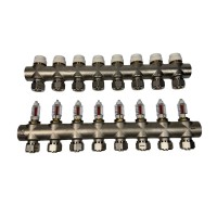 MAREK Колекторна група з витратомірами+євроконус 1"х3/4 /8 виходів