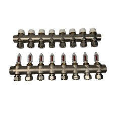 MAREK Колекторна група з витратомірами+євроконус 1"х3/4 /8 виходів