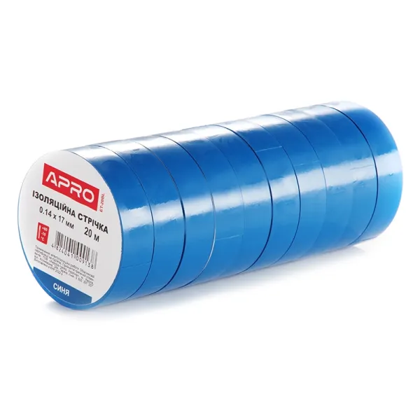 Ізоляційна стрічка синя APRO 0.14х17мм 20м